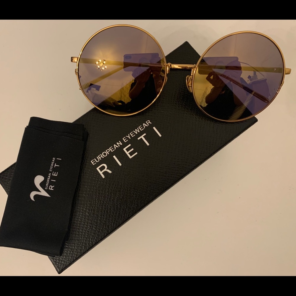Rieti Gold Round Sunglasses